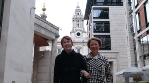 Will and Courtenay with St. Paul's in the background