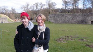 Courtenay and Will on the grounds of the Berkhamsted Castle, dating back to 1066.